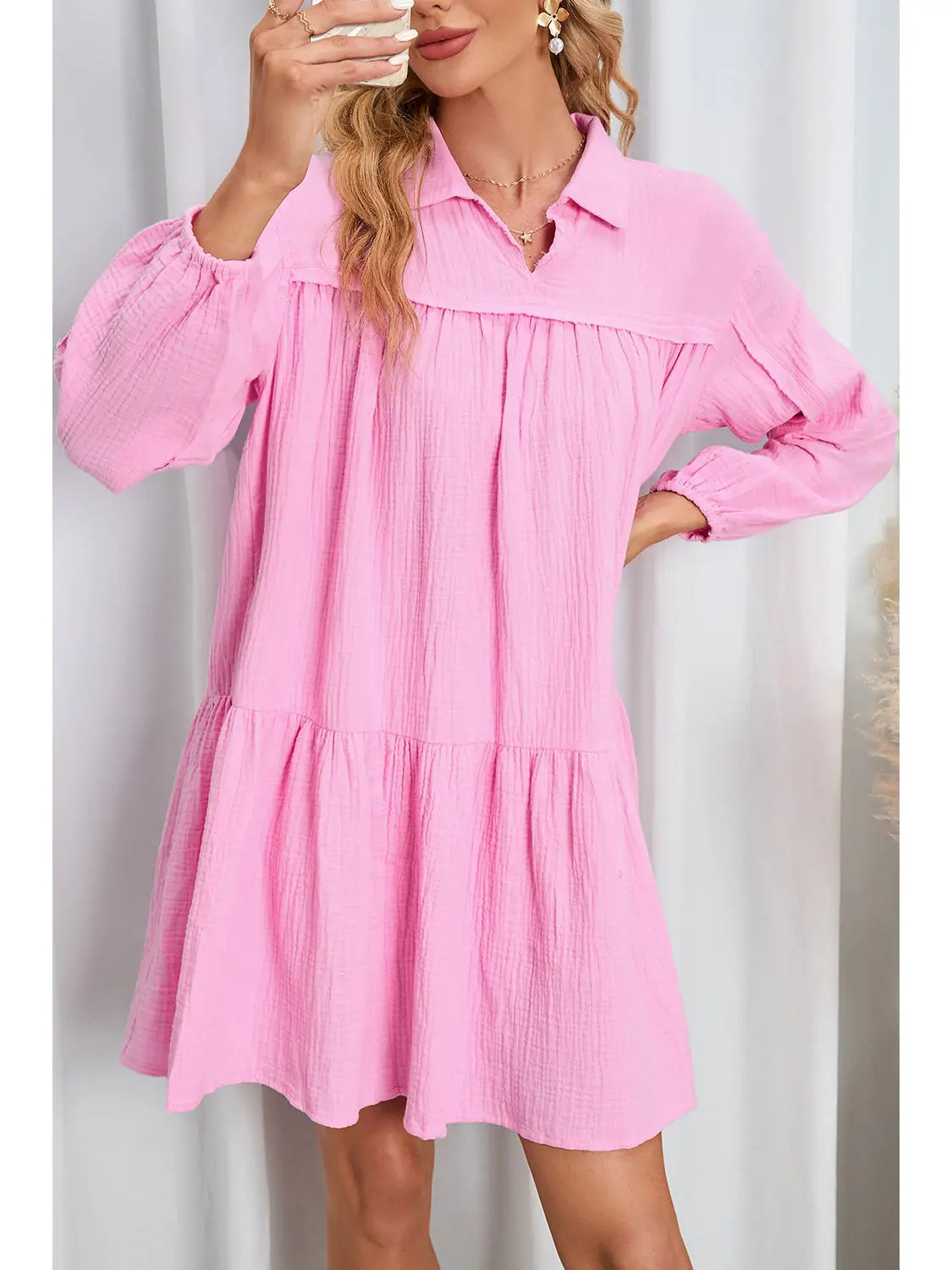 Pink Bubble sleeve dress