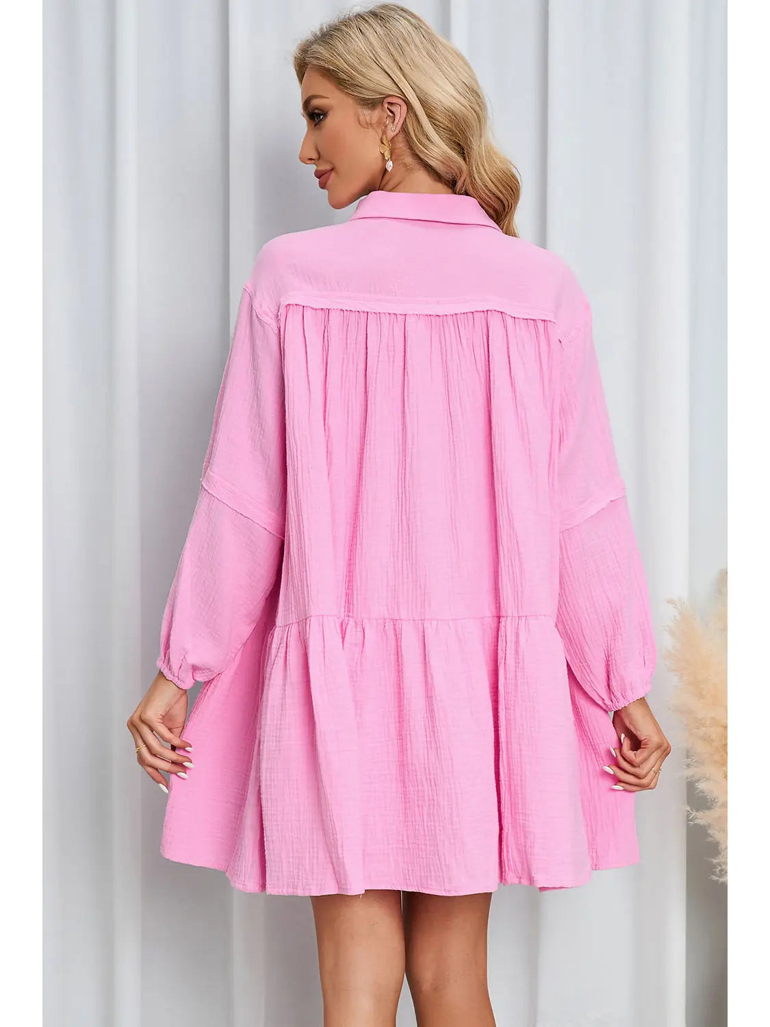 Pink Bubble sleeve dress