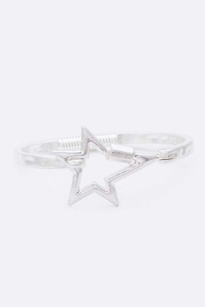 Star Hammered Flex Bangle